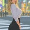 イラスト　メガネ美女