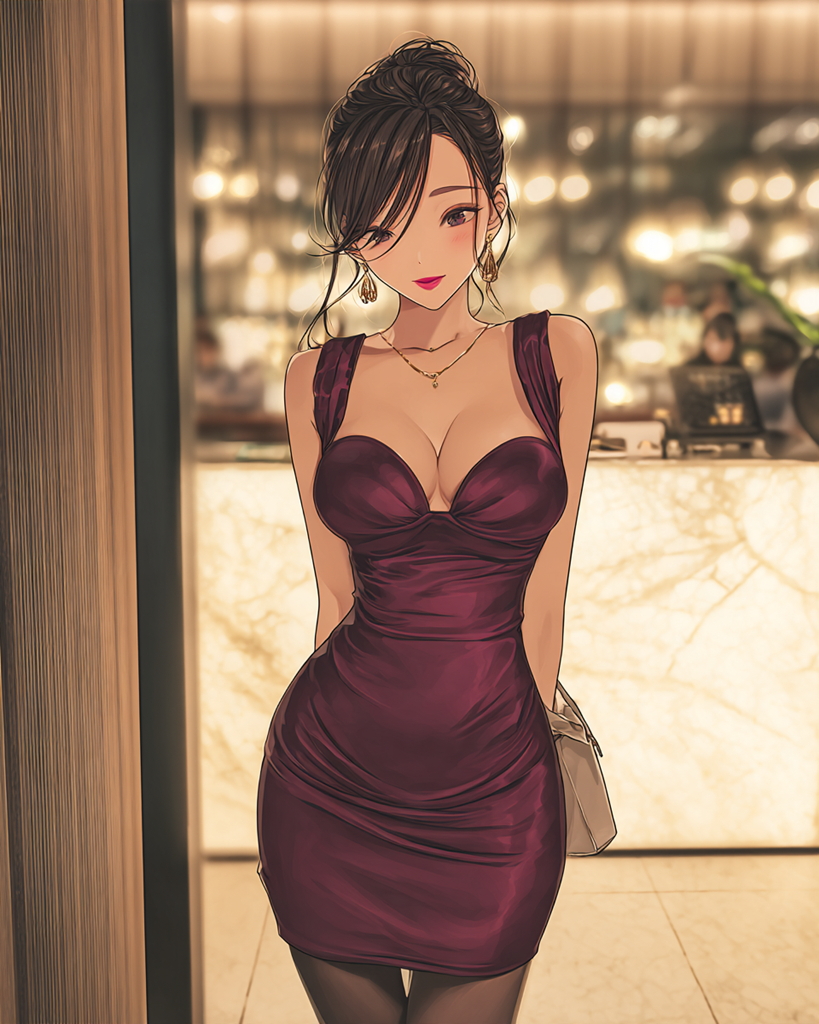 夜のドレス美女