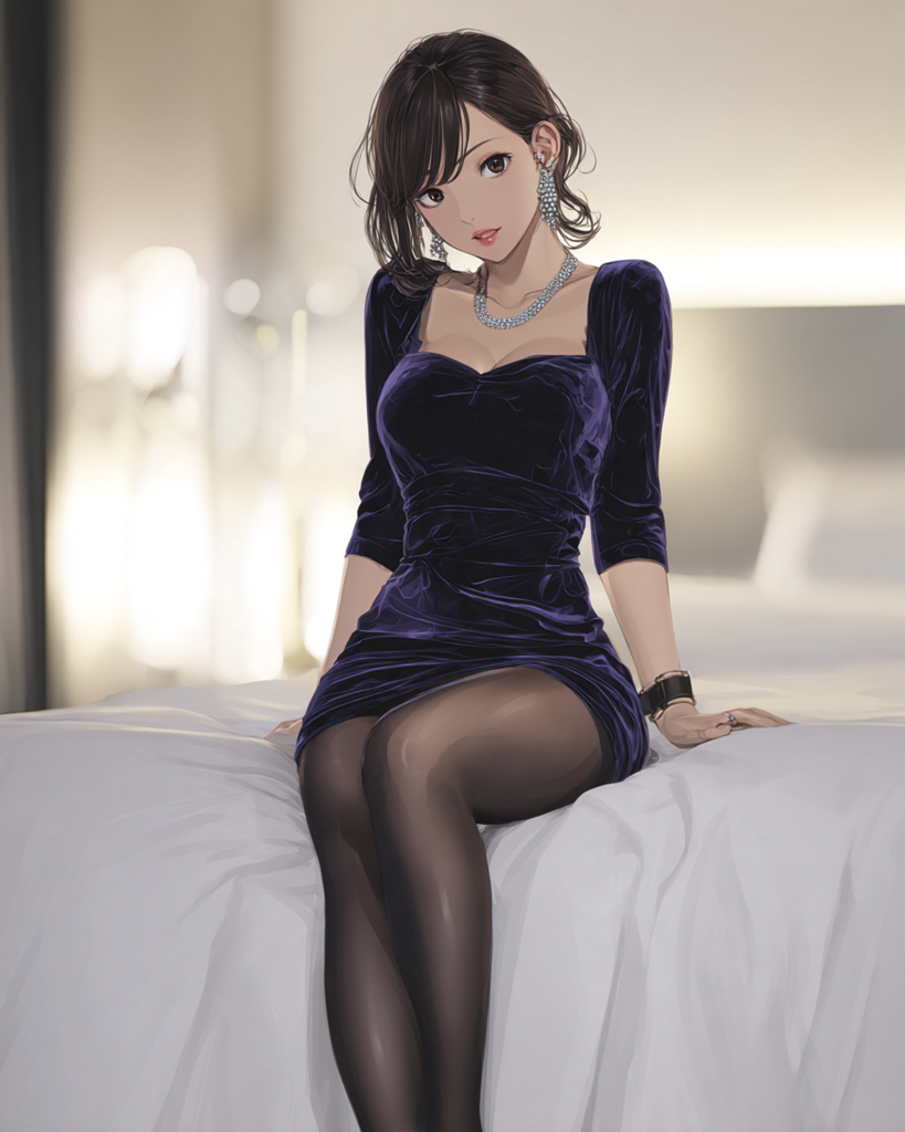 夜のドレス美女