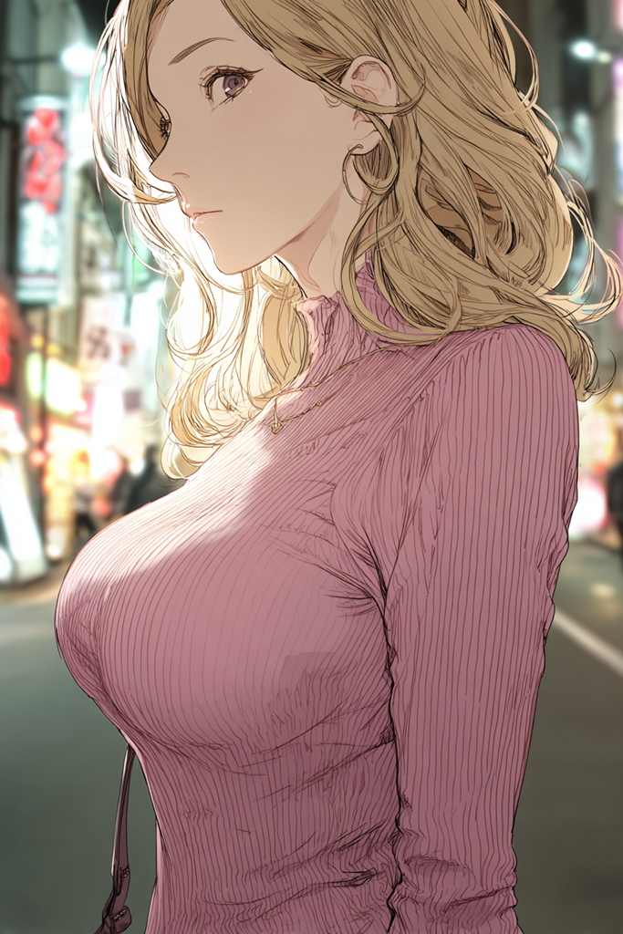 ニットの外国人美女