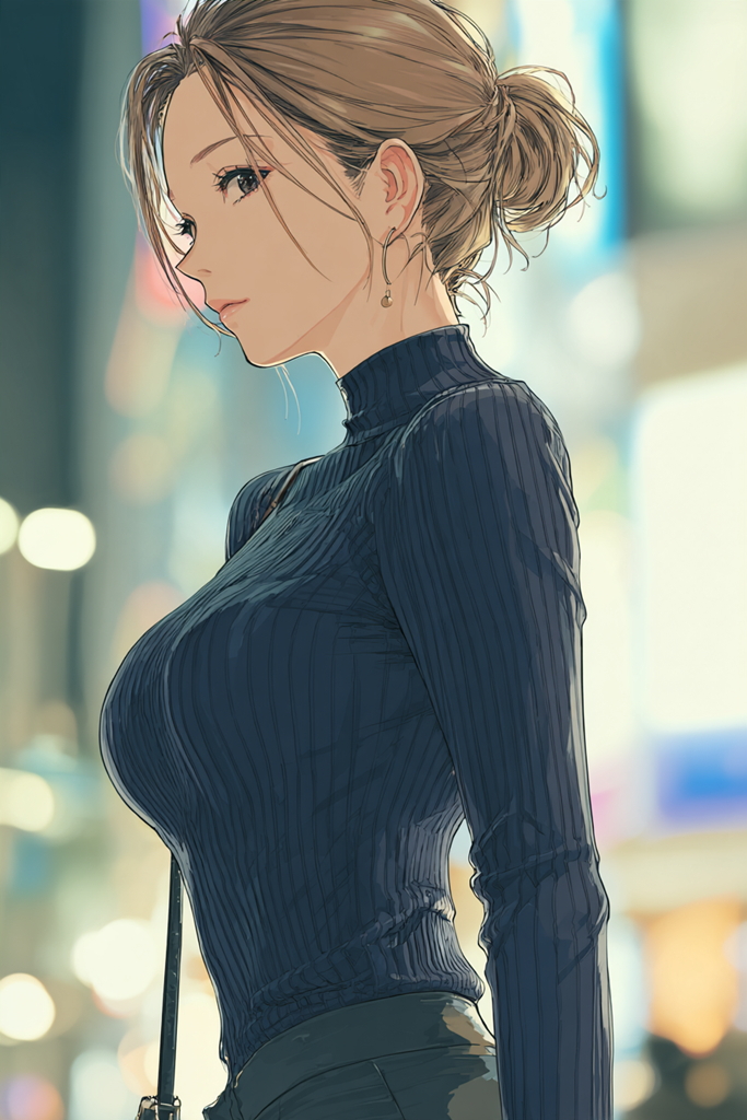 ニットの美女