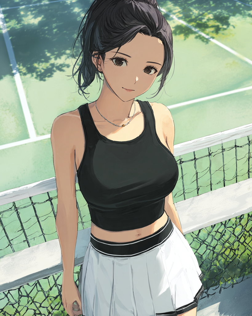 テニスウェアの美女