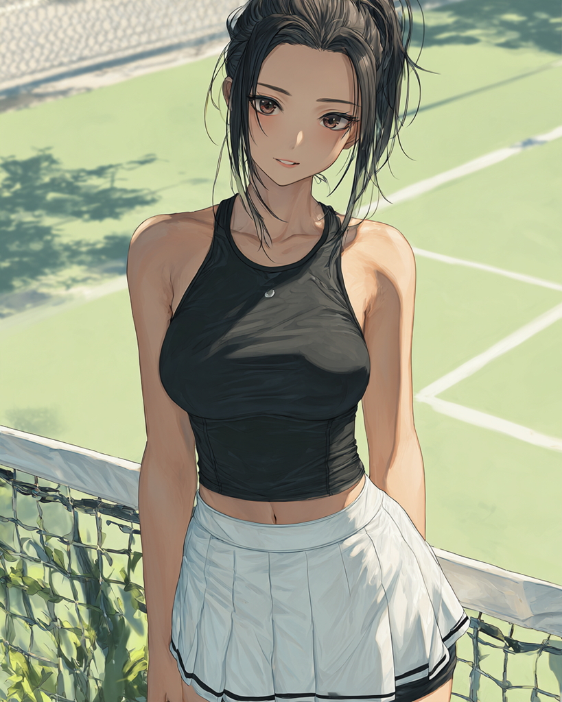 テニスウェアの美女