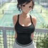 テニスウェアの美女