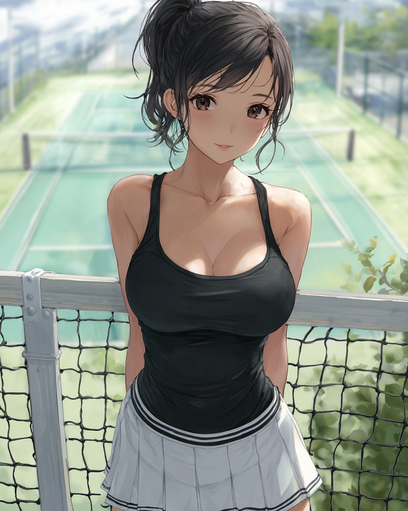 テニスウェアの美女