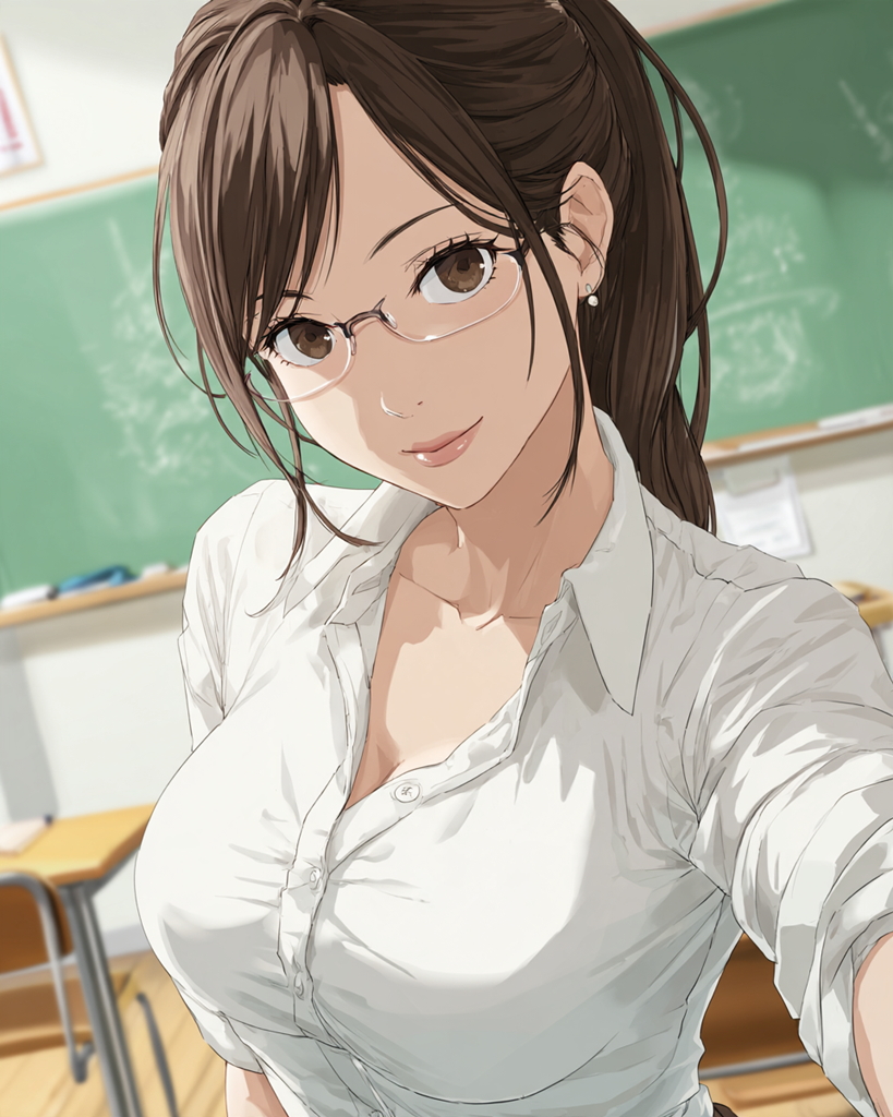 めがね女教師