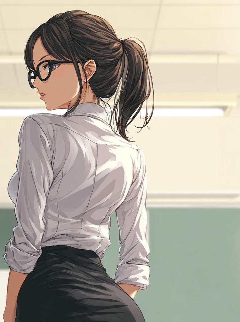 めがね女教師