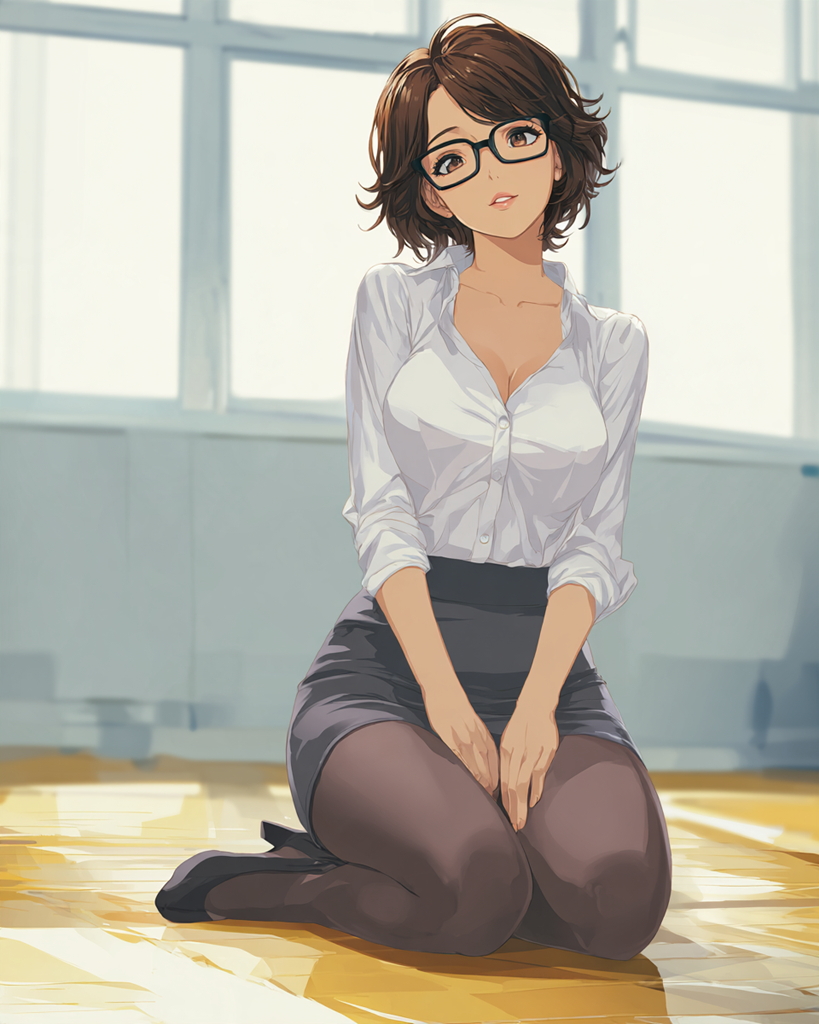 めがね女教師